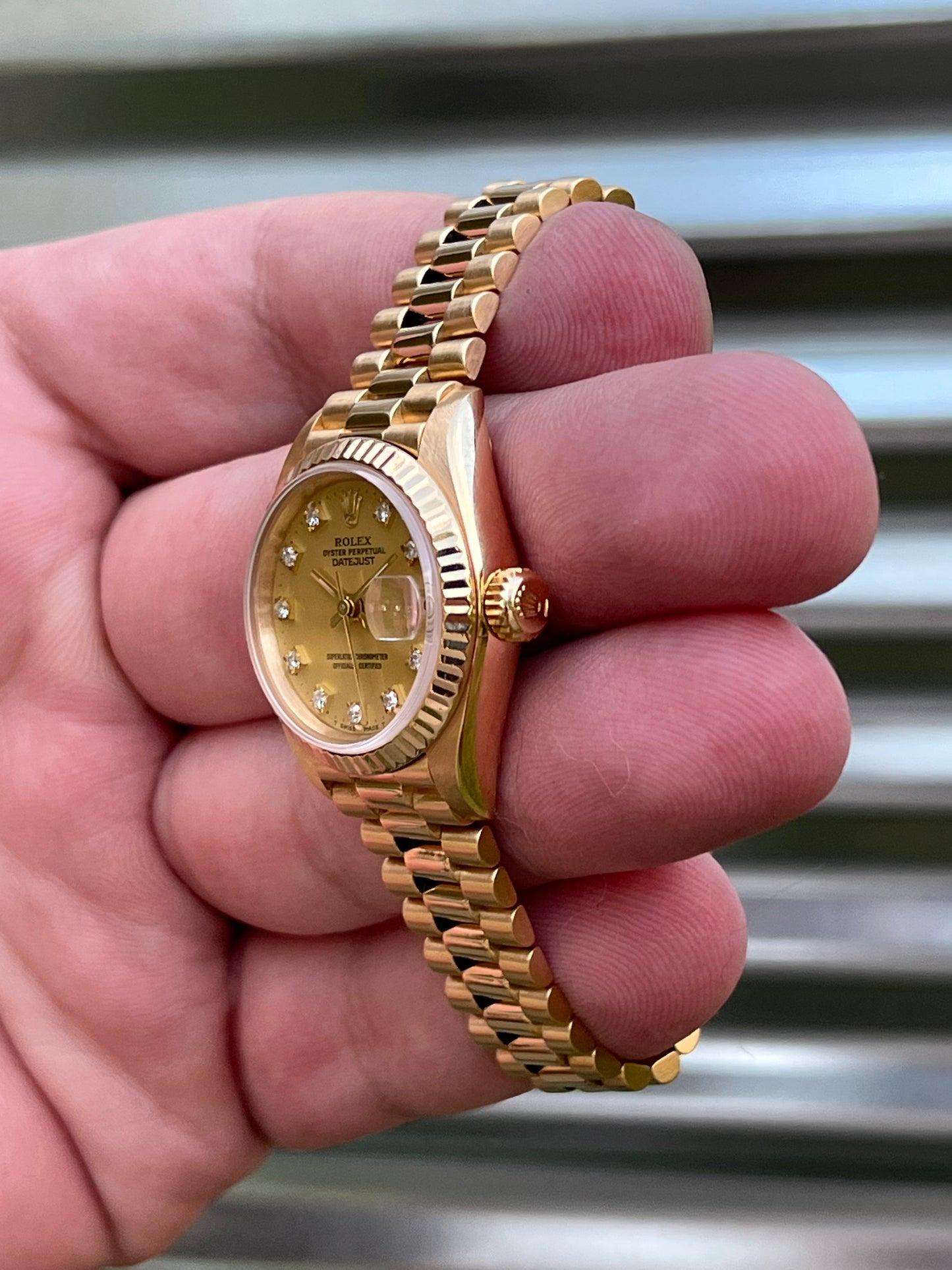Rolex Ladies Datejust 26mm Ref.69178 “Champagne Diamond Dial” Box & Papers