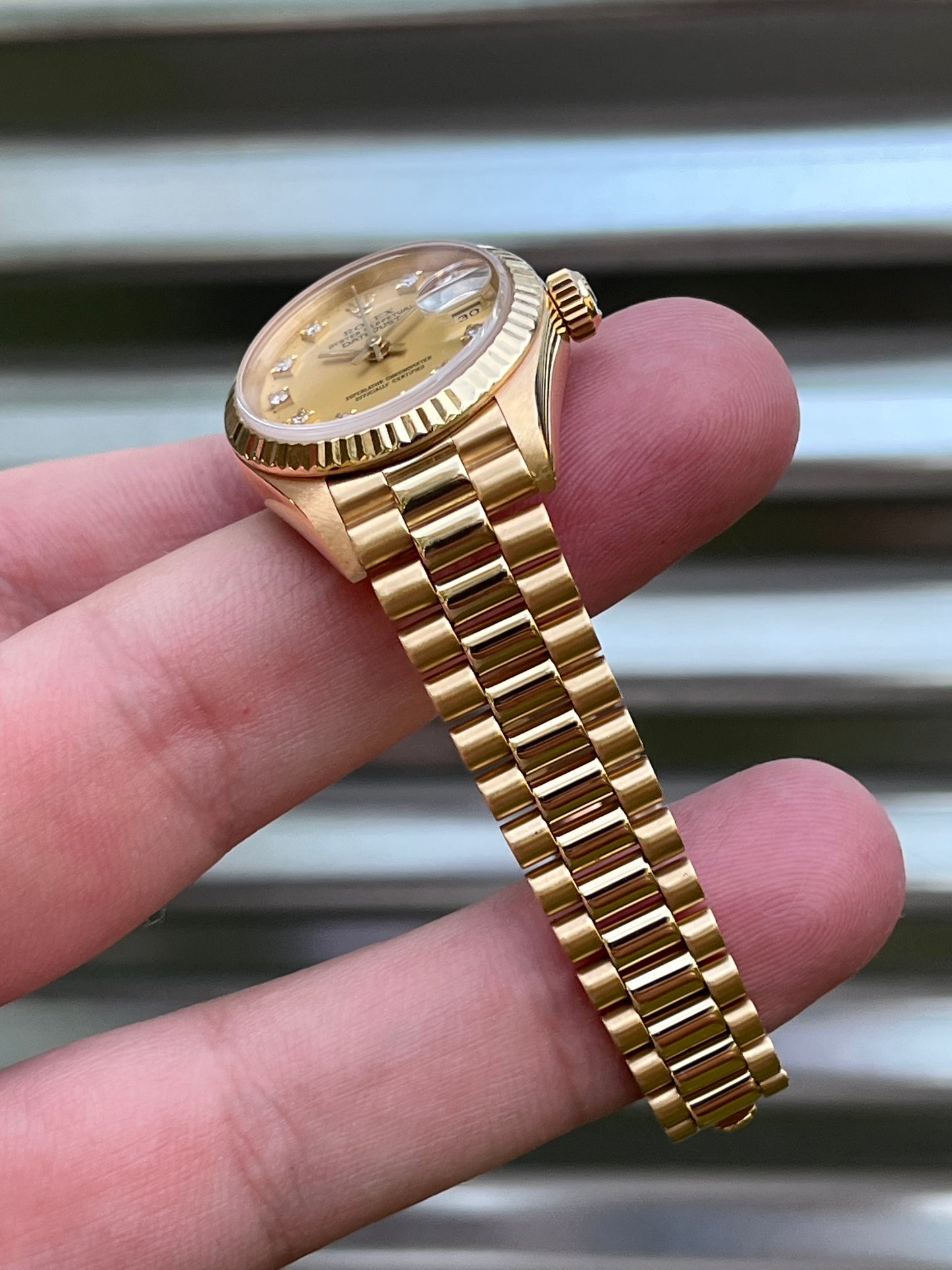 Rolex Ladies Datejust 26mm Ref.69178 “Champagne Diamond Dial” Box & Papers