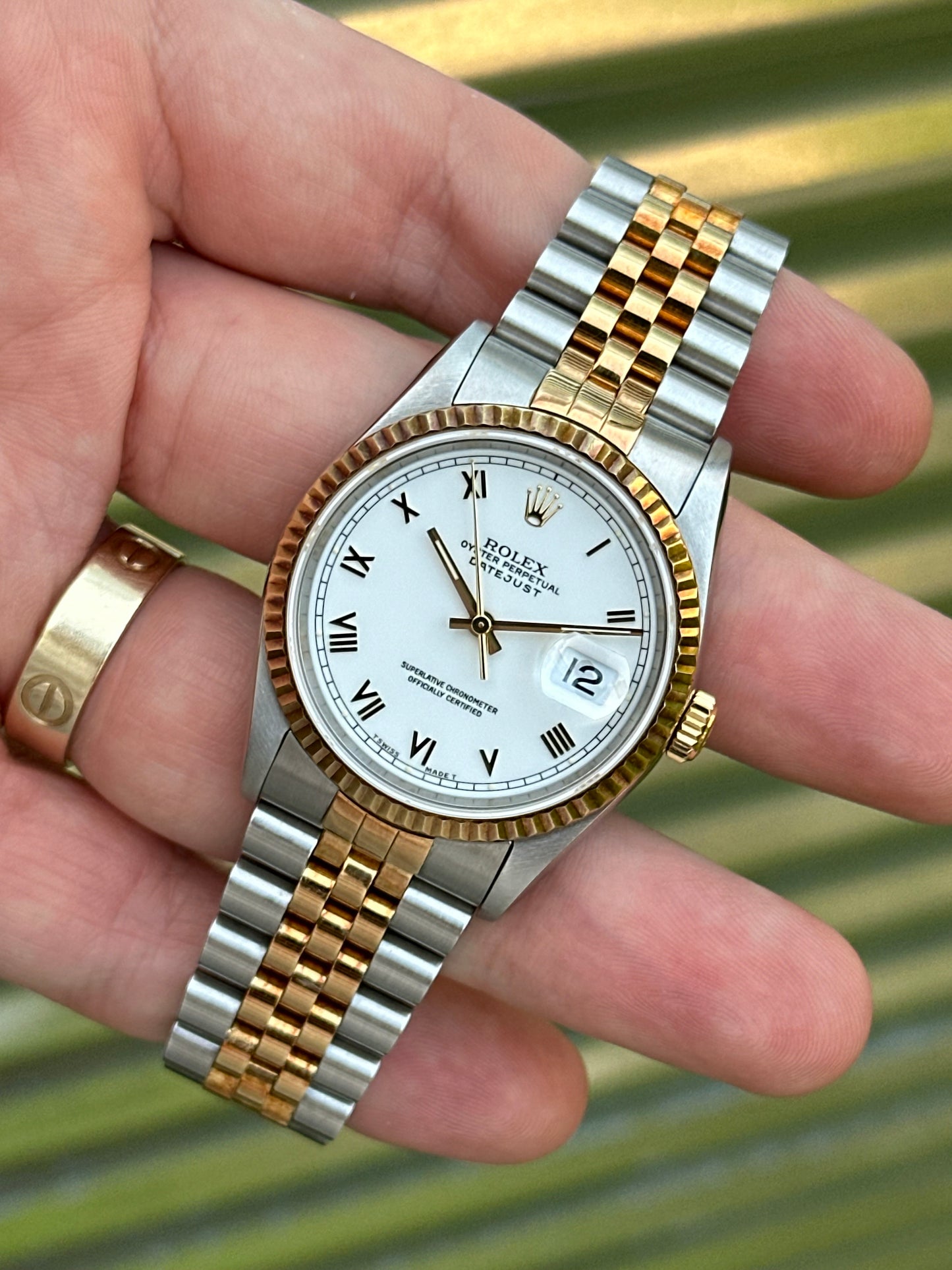 Rolex Datejust 36mm Ref.16233 “White Roman Dial” Box & Papers
