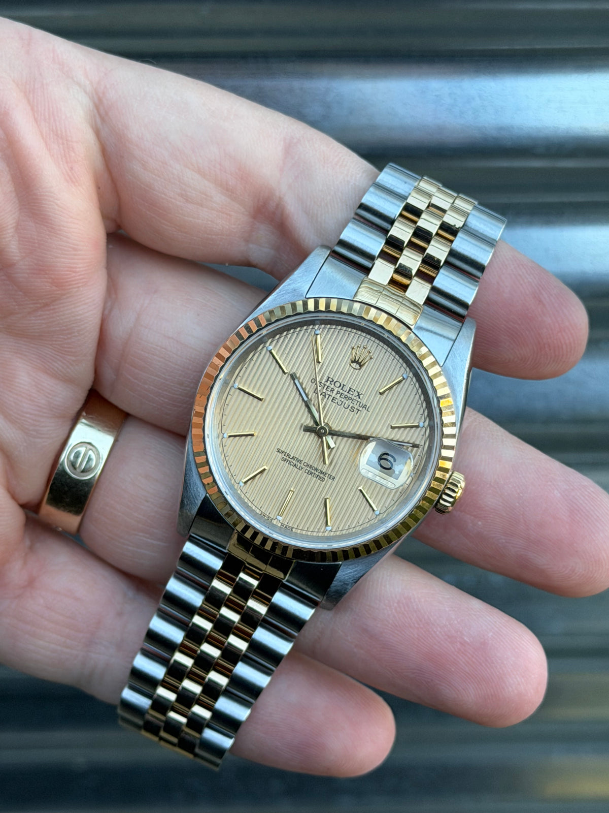 Rolex Datejust “Tapestry Dial” 36mm Ref.16233 Box & Papers