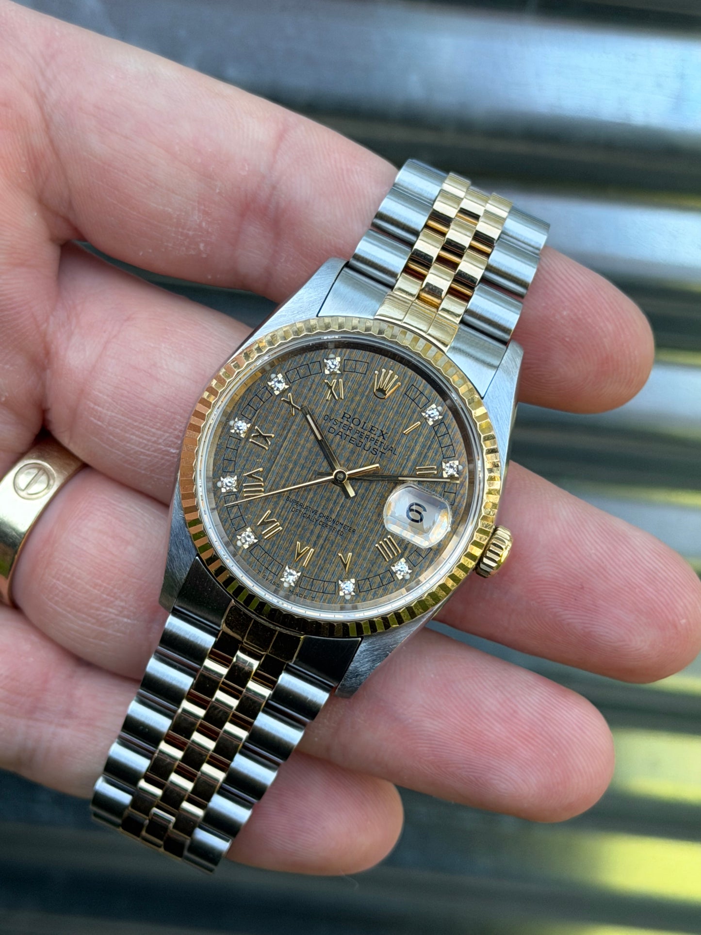 Rolex Datejust “Houndstooth Dial” 36mm Ref.16233 Box & Papers