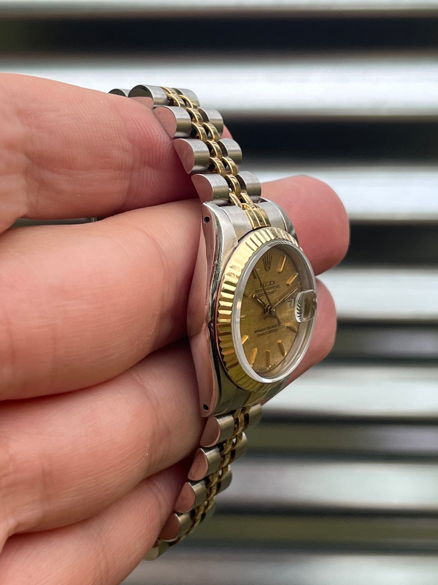 Rolex Ladies Datejust 26mm Ref.69173 “Linen Dial” Box & Papers