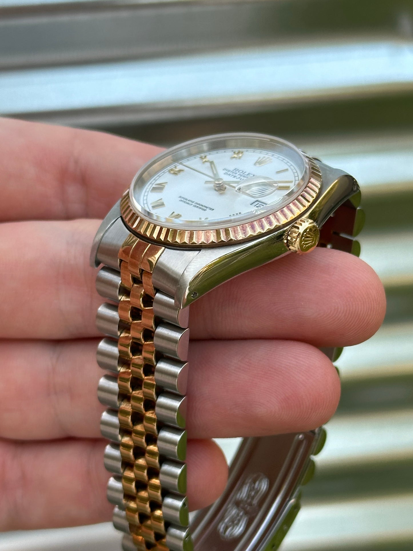 Rolex Datejust 36mm Ref.16233 “White Roman Dial” Box & Papers