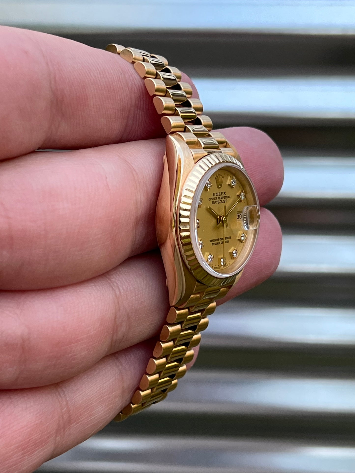 Rolex Ladies Datejust 26mm Ref.69178 “Champagne Diamond Dial” Box & Papers