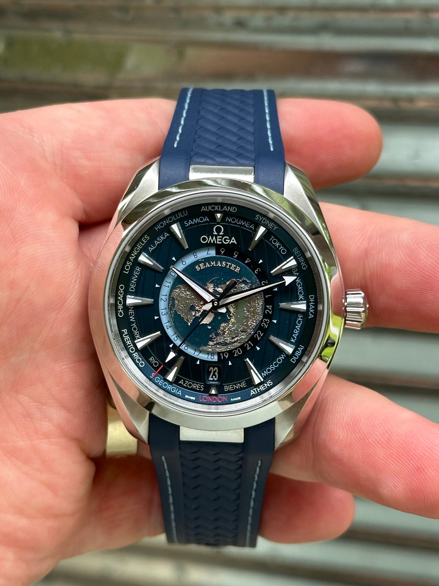Omega Seamaster Aqua Terra World Timer 43mm Box & Papers (Cards)