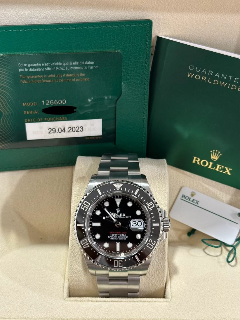 Rolex Sea-Dweller 43mm Ref:126600 Box & Papers