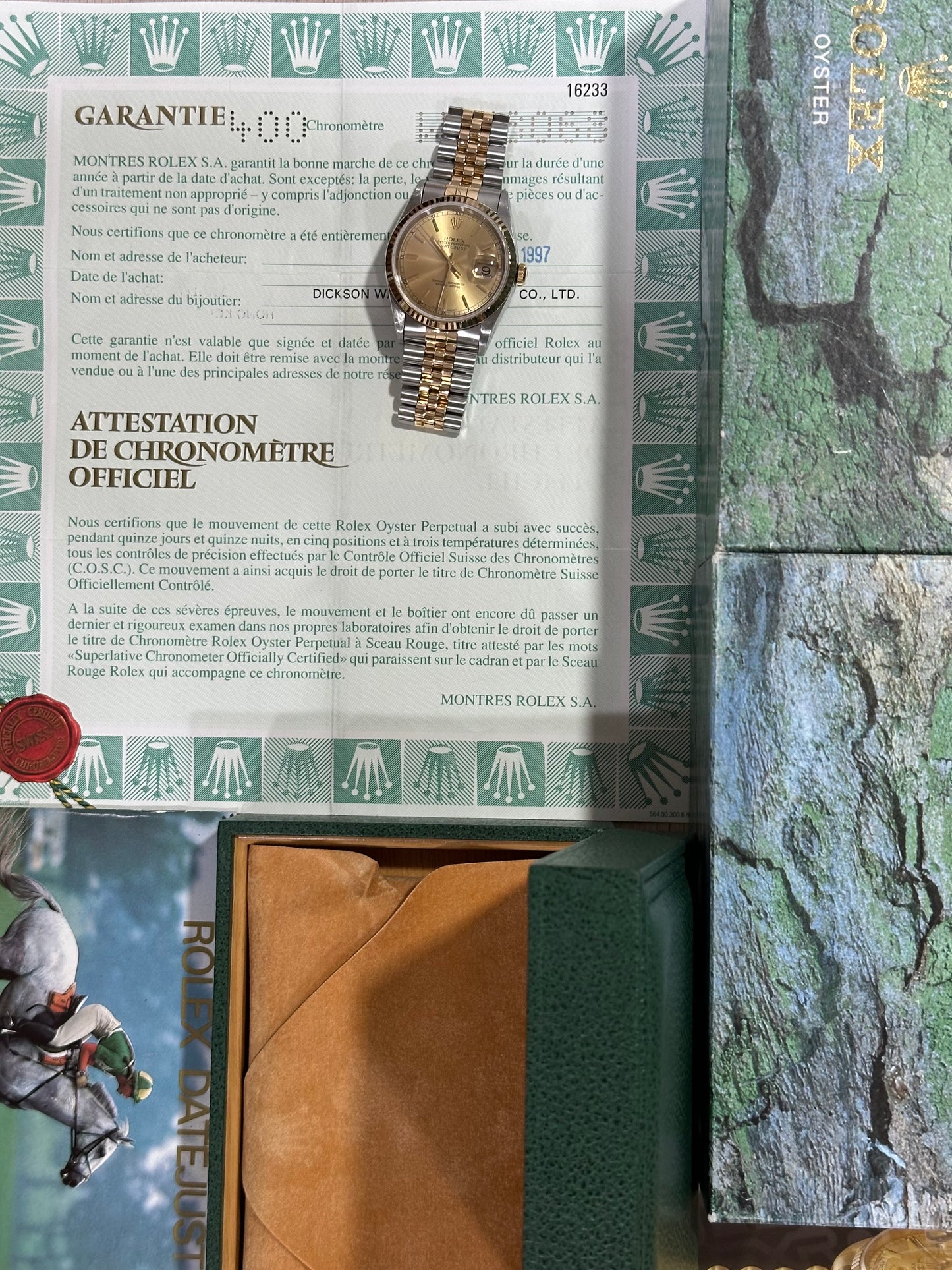 Rolex Datejust 36mm Ref.16233 “Champagne Dial” Box & Papers