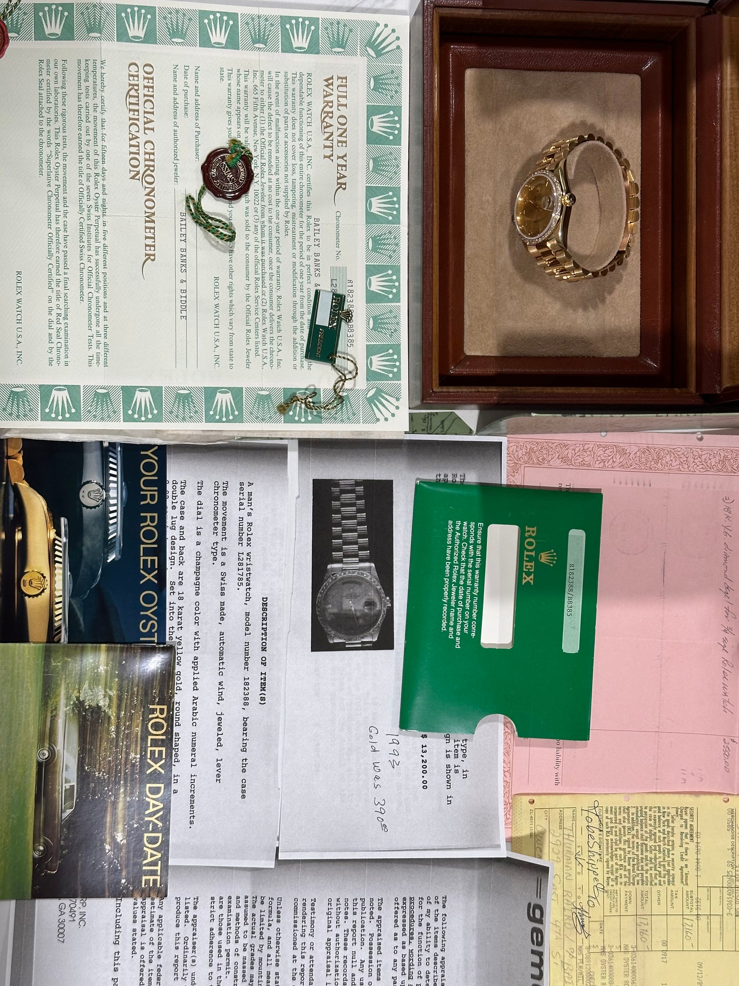 Rolex Day-Date 36mm Ref:18238 Double Quickset Box & Papers