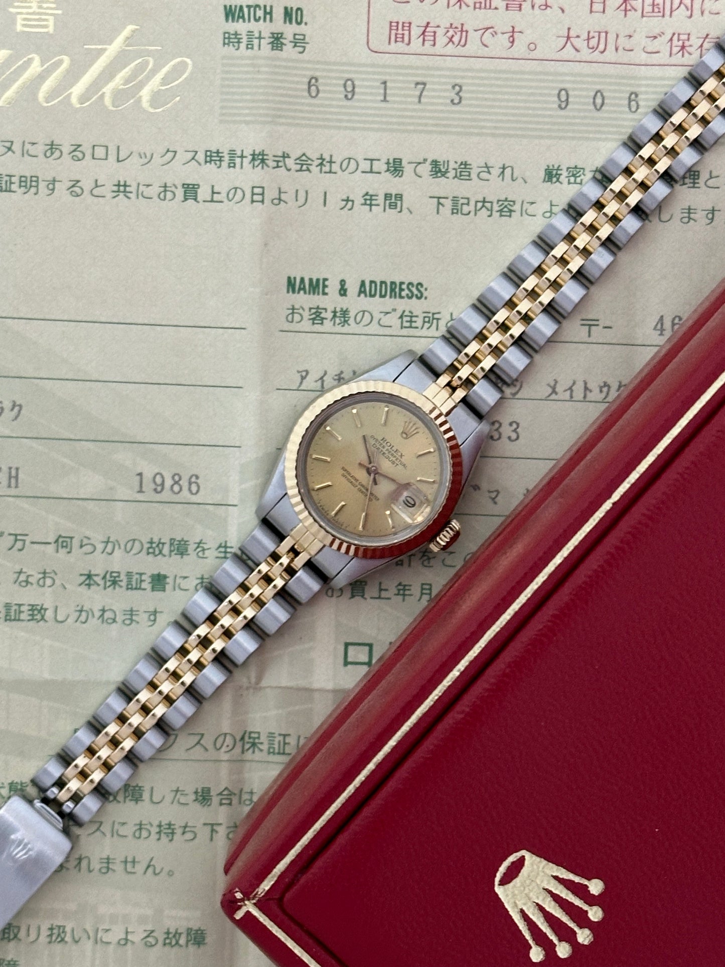 Rolex Ladies Datejust 26mm Ref.69173 Box & Papers