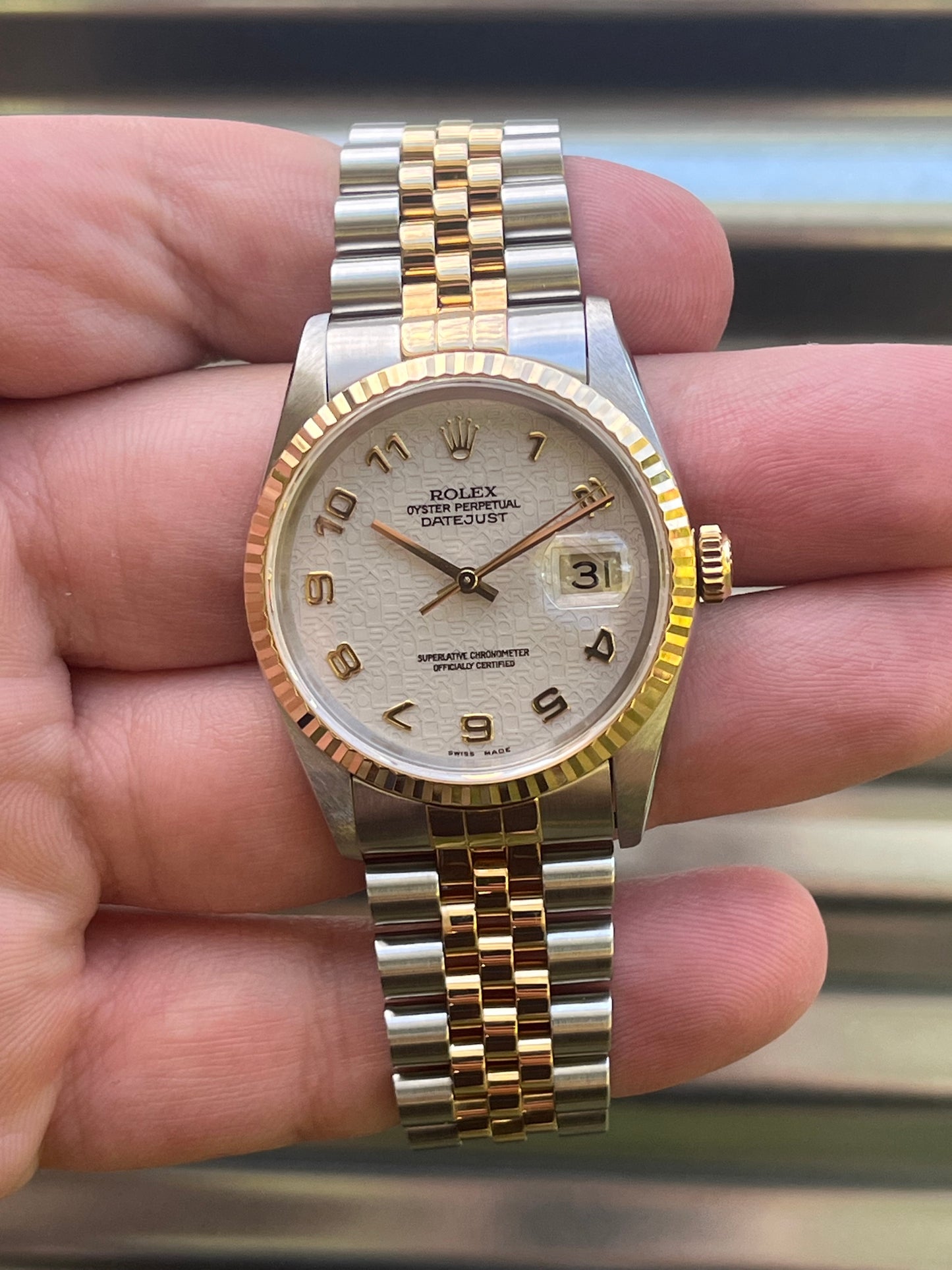 Rolex Datejust 36mm Ref.16233 “Anniversary Dial” Box & Papers