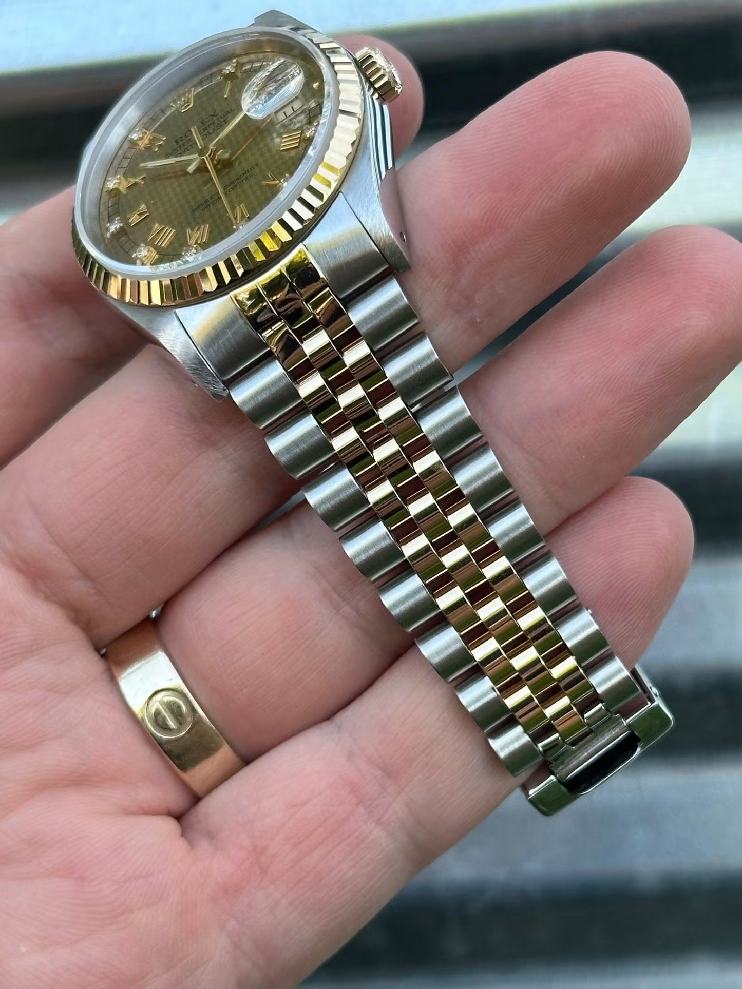 Rolex Datejust “Houndstooth Dial” 36mm Ref.16233 Box & Papers