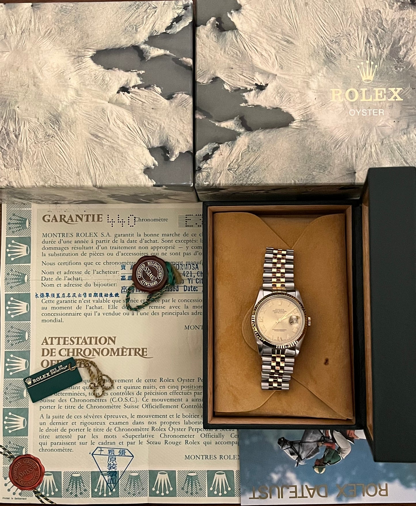 Rolex Datejust “Champagne Roman Numeral Dial” 36mm Ref.16233 Box & Papers