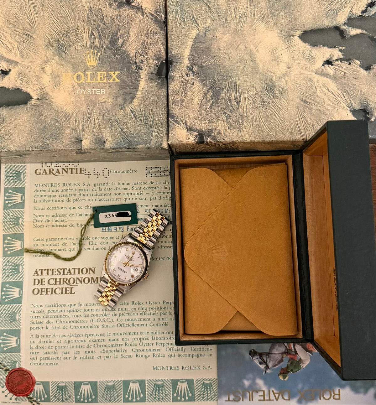 Rolex Datejust “White Roman Numeral Dial” 36mm Ref.16233 Box & Papers