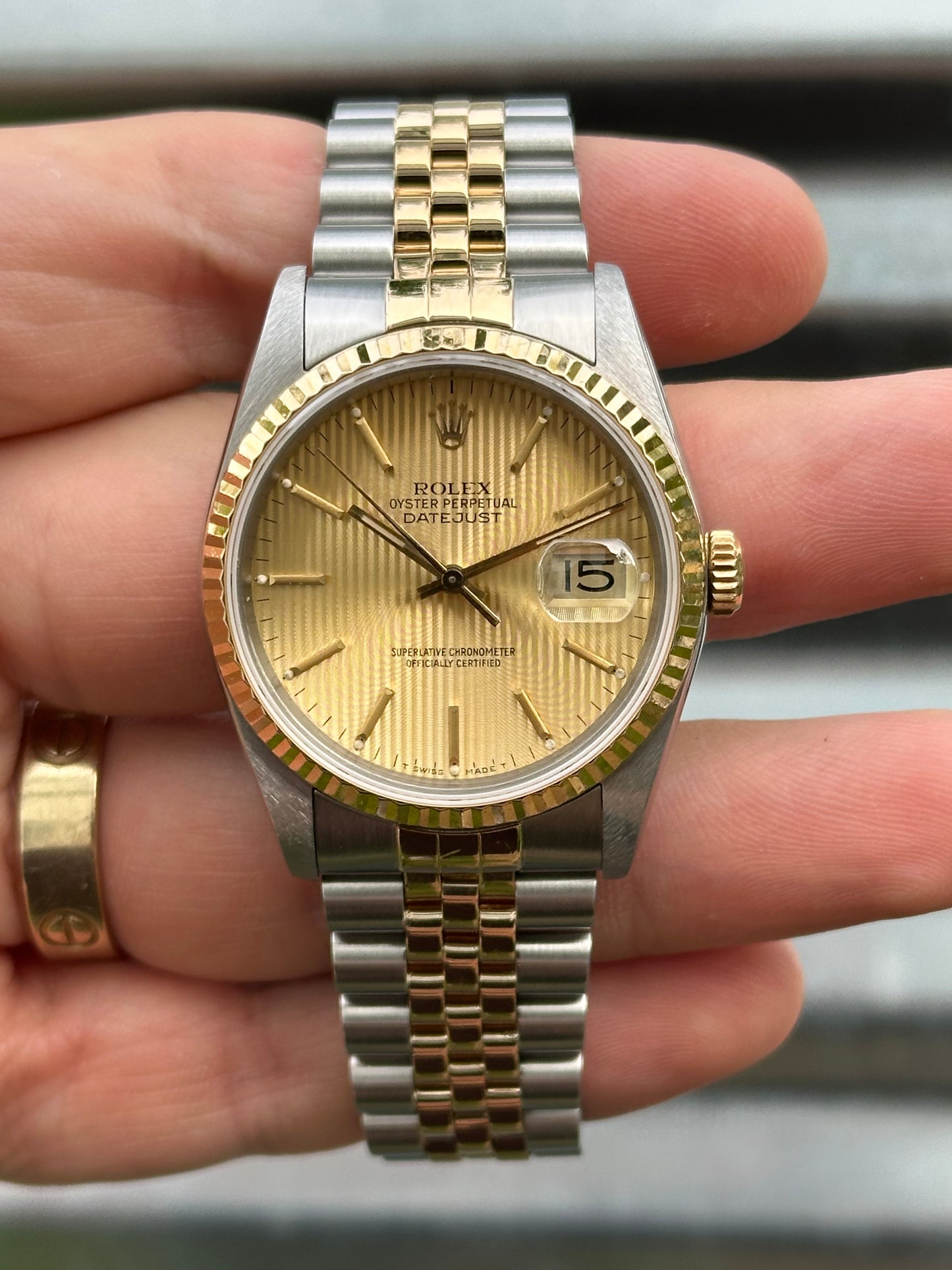 Rolex Datejust 36mm Ref.16233 Tapestry Dial Box & Papers