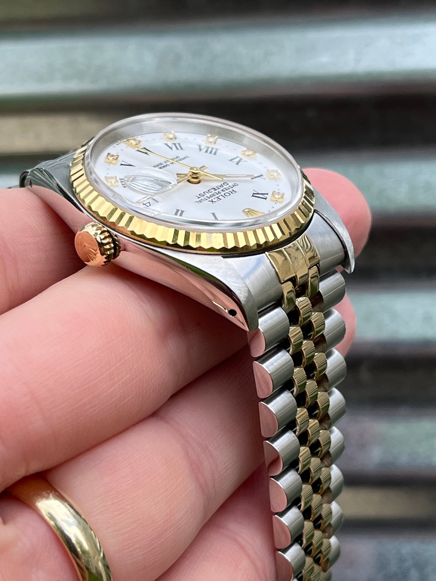 Rolex Datejust “White Roman Diamond Dial” 36mm Ref.16233 Box & Papers