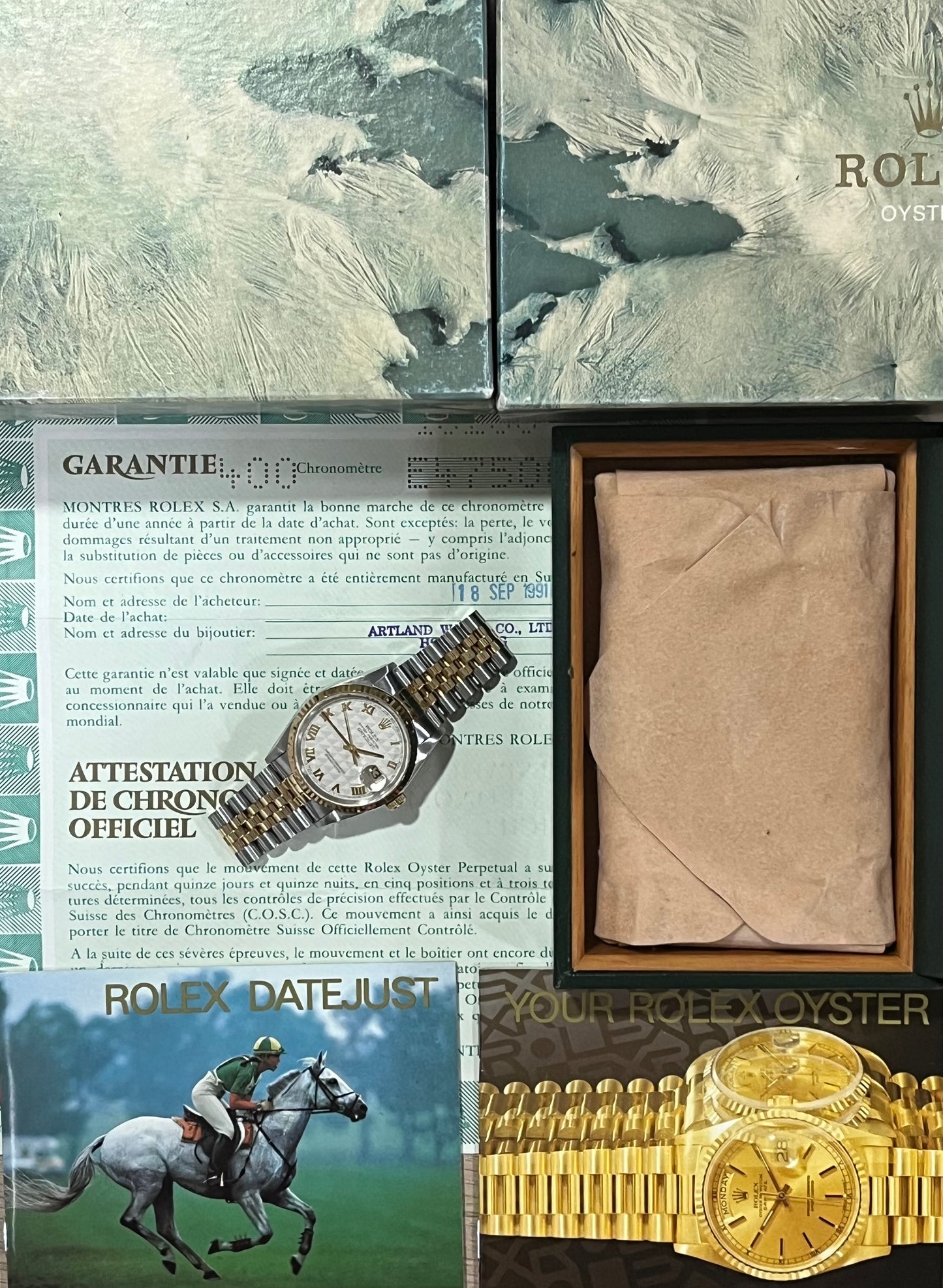 Rolex Datejust 36mm Ref.16233 “Pyramid Dial” Box & Papers