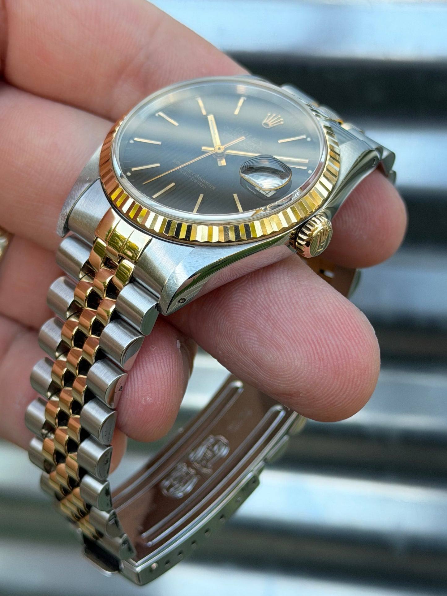 Rolex Datejust 36mm Ref.16233 Box & Papers “Black Tapestry”
