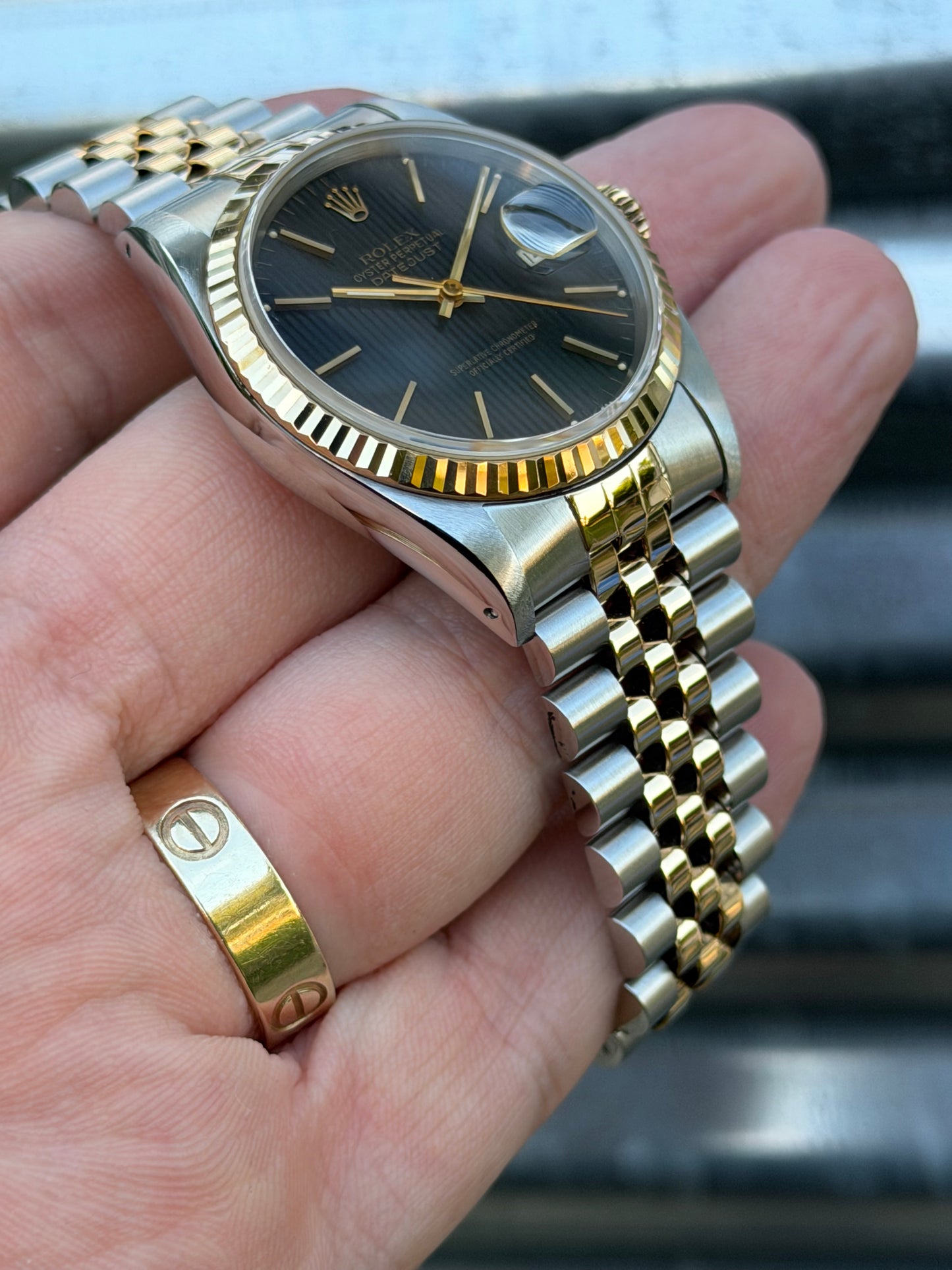 Rolex Datejust 36mm Ref.16233 Box & Papers “Black Tapestry”