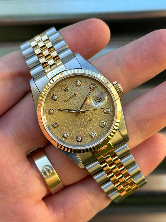Rolex Datejust 36mm Ref.16233 “Anniversary Diamond Dial” Box & Papers