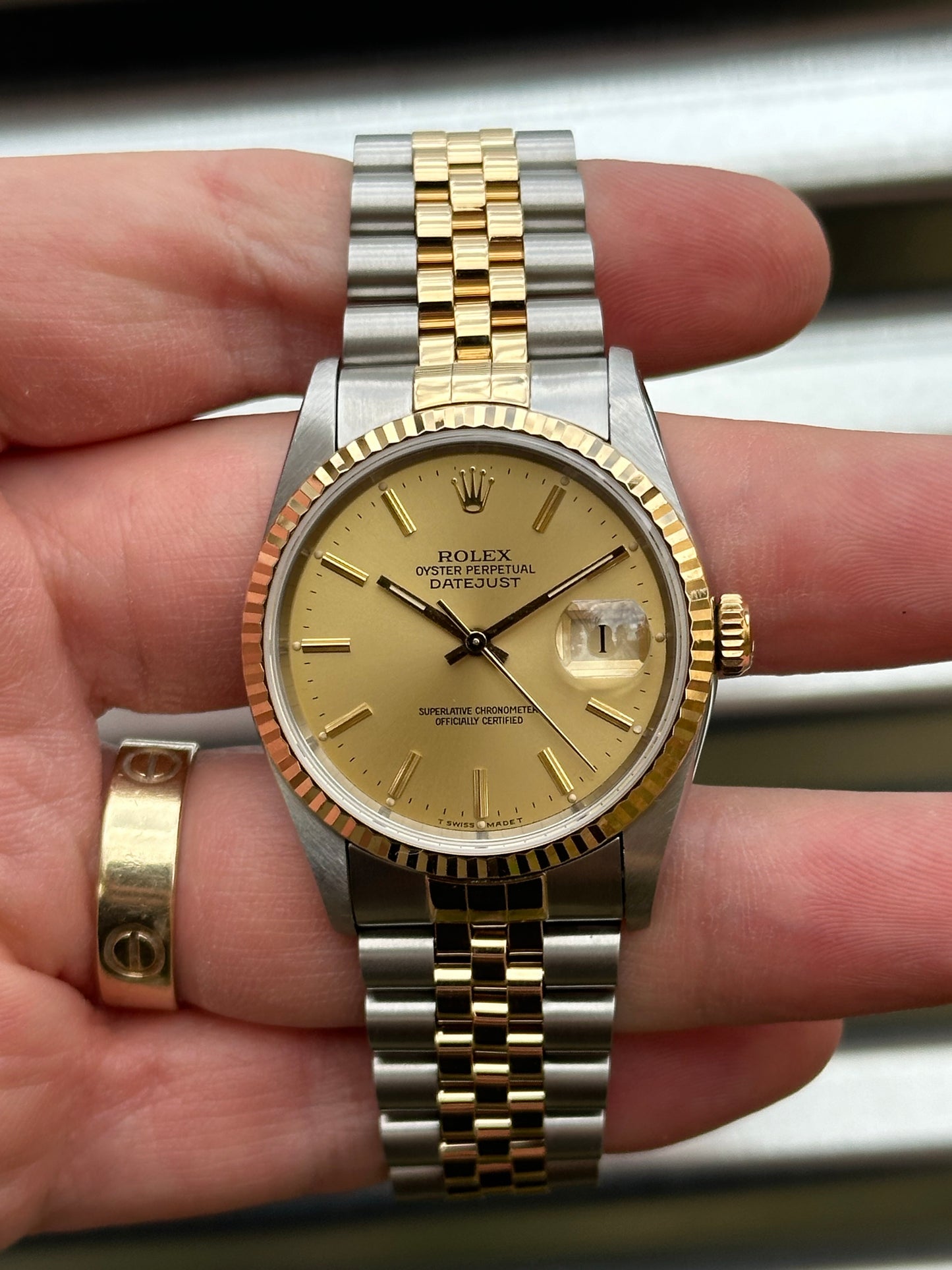 Rolex Datejust 36mm Ref.16233 “Champagne Dial” Box & Papers