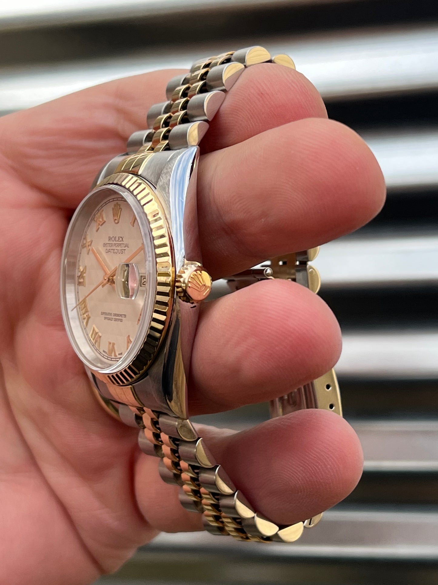 Rolex Datejust “Pyramid Dial” 36mm Ref.16233 Box & Papers