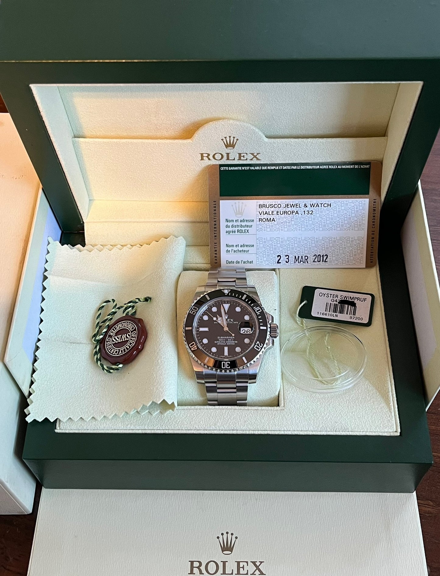 Rolex Submariner Date Ceramic 40mm Ref.116610LN Box & Card