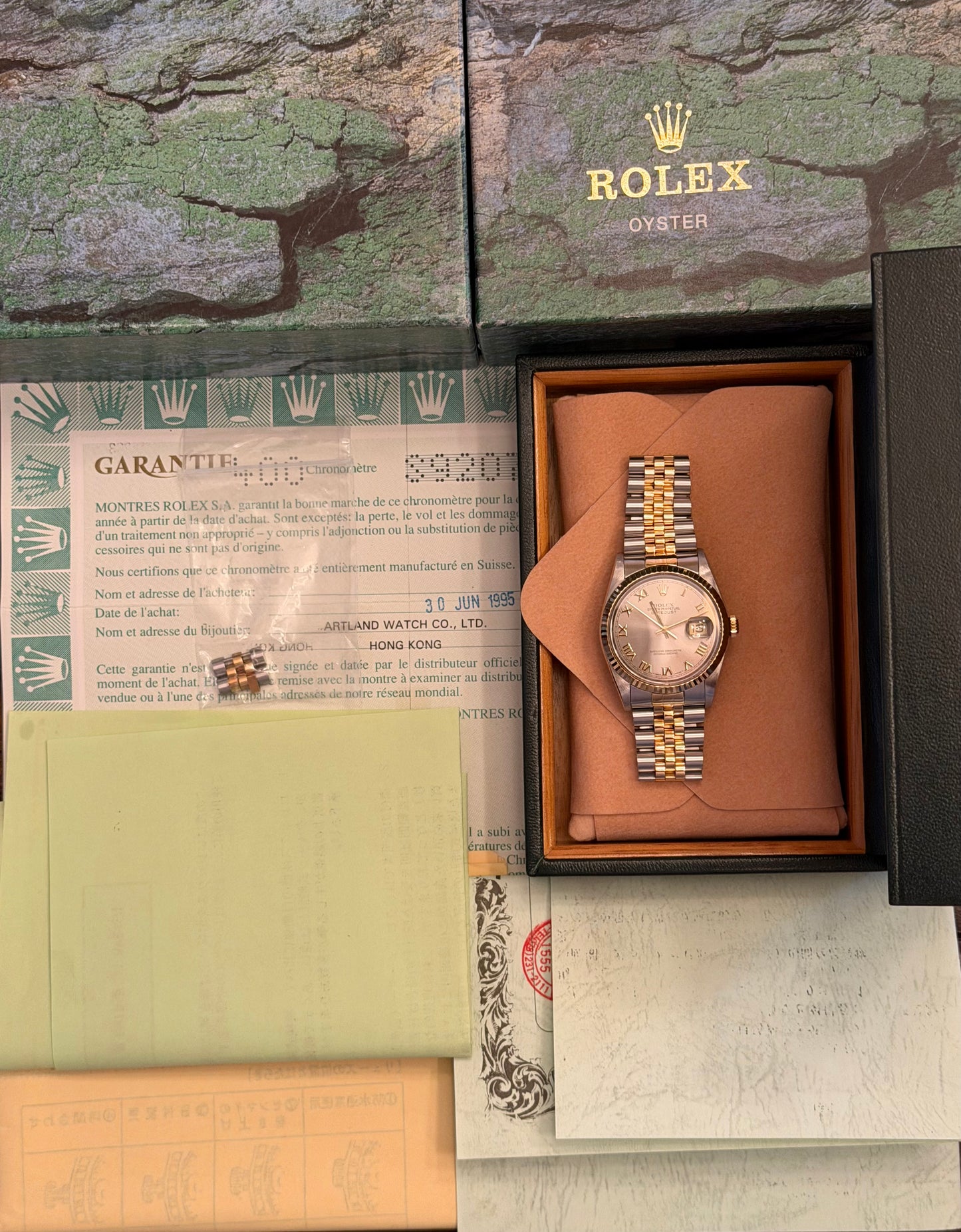 Rolex Datejust “Gray Roman Numeral Dial” 36mm Ref.16233 Box & Papers