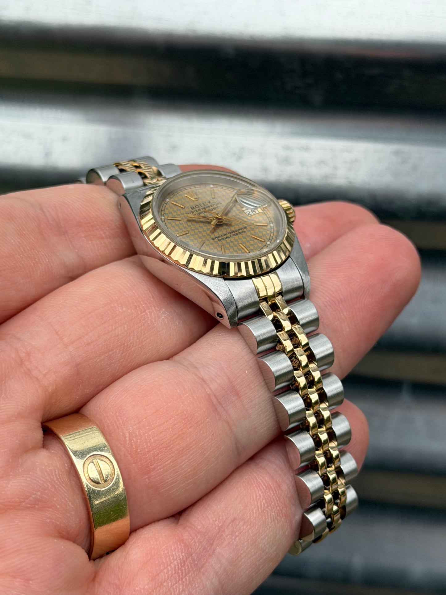Rolex Ladies Datejust “Houndstooth Dial” 26mm Ref.16233 Box & Papers