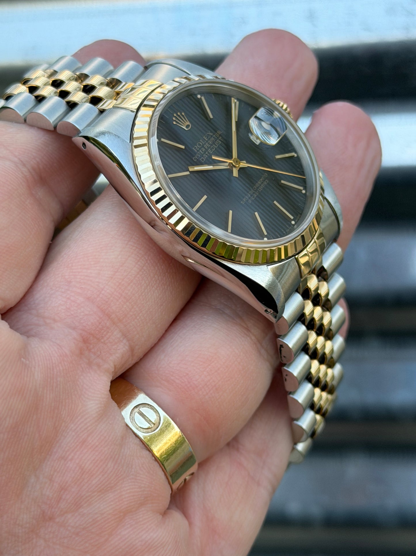 Rolex Datejust 36mm Ref.16233 Box & Papers “Black Tapestry”