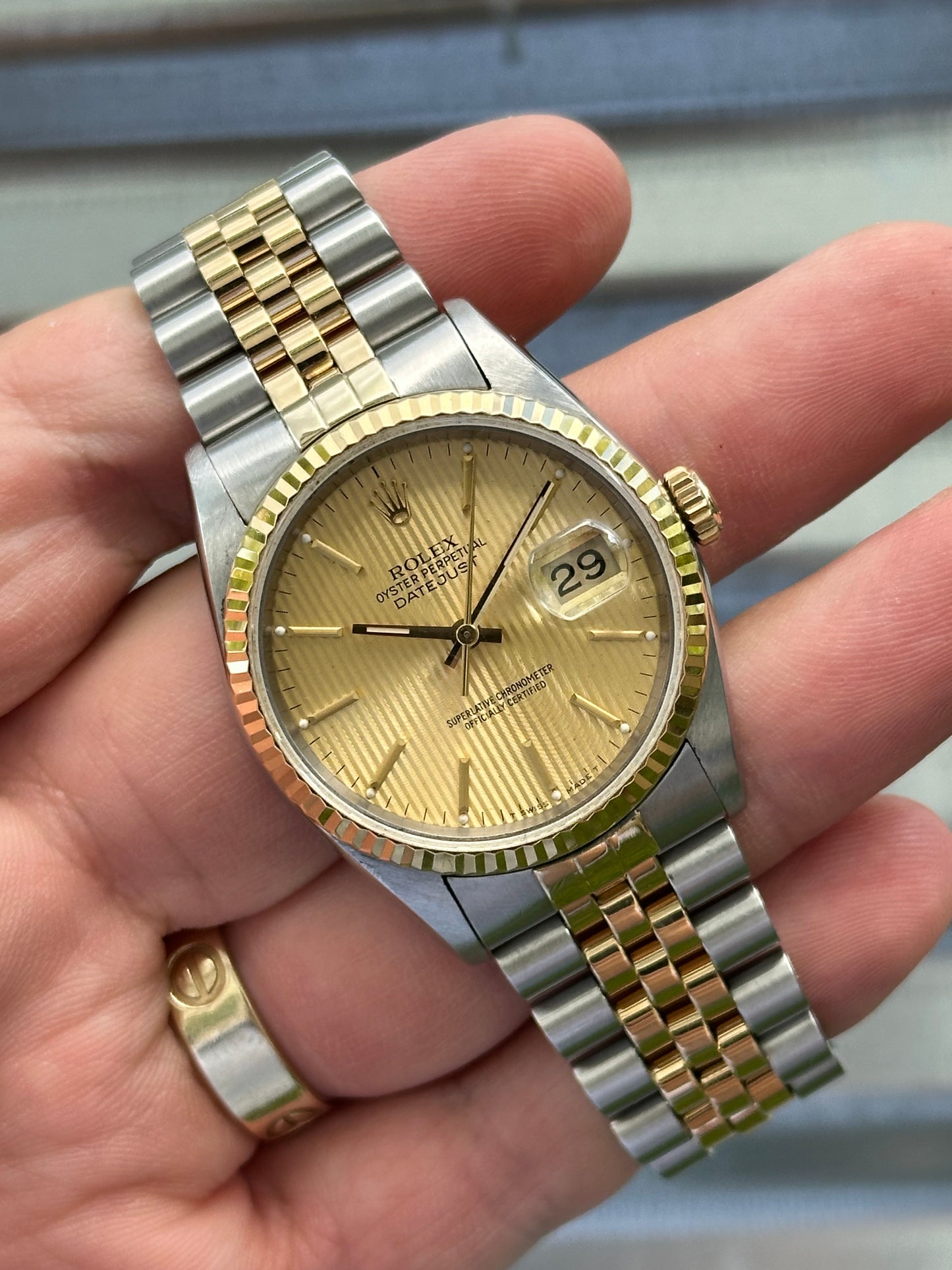 Rolex Datejust Tapestry Dial 36mm Ref.16233 Box & Papers