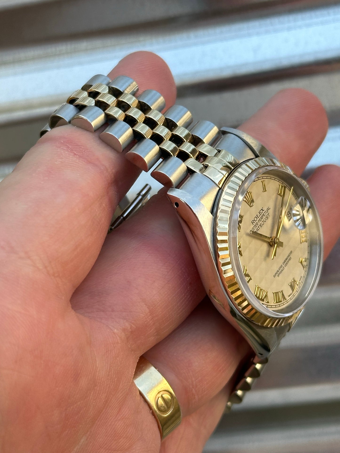 Rolex Datejust 36mm Ref.16233 “Pyramid Dial” Box & Papers