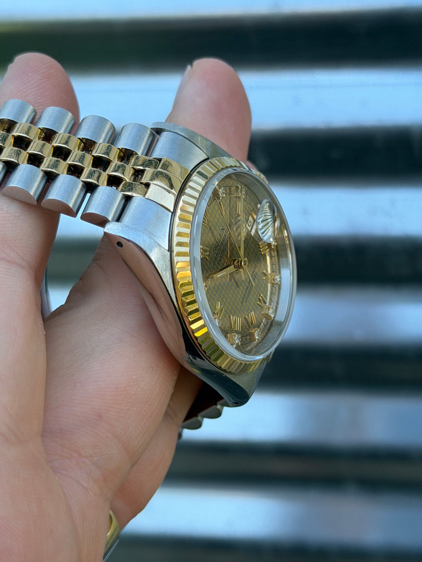 Rolex Datejust “Houndstooth Dial” 36mm Ref.16233 Box & Papers