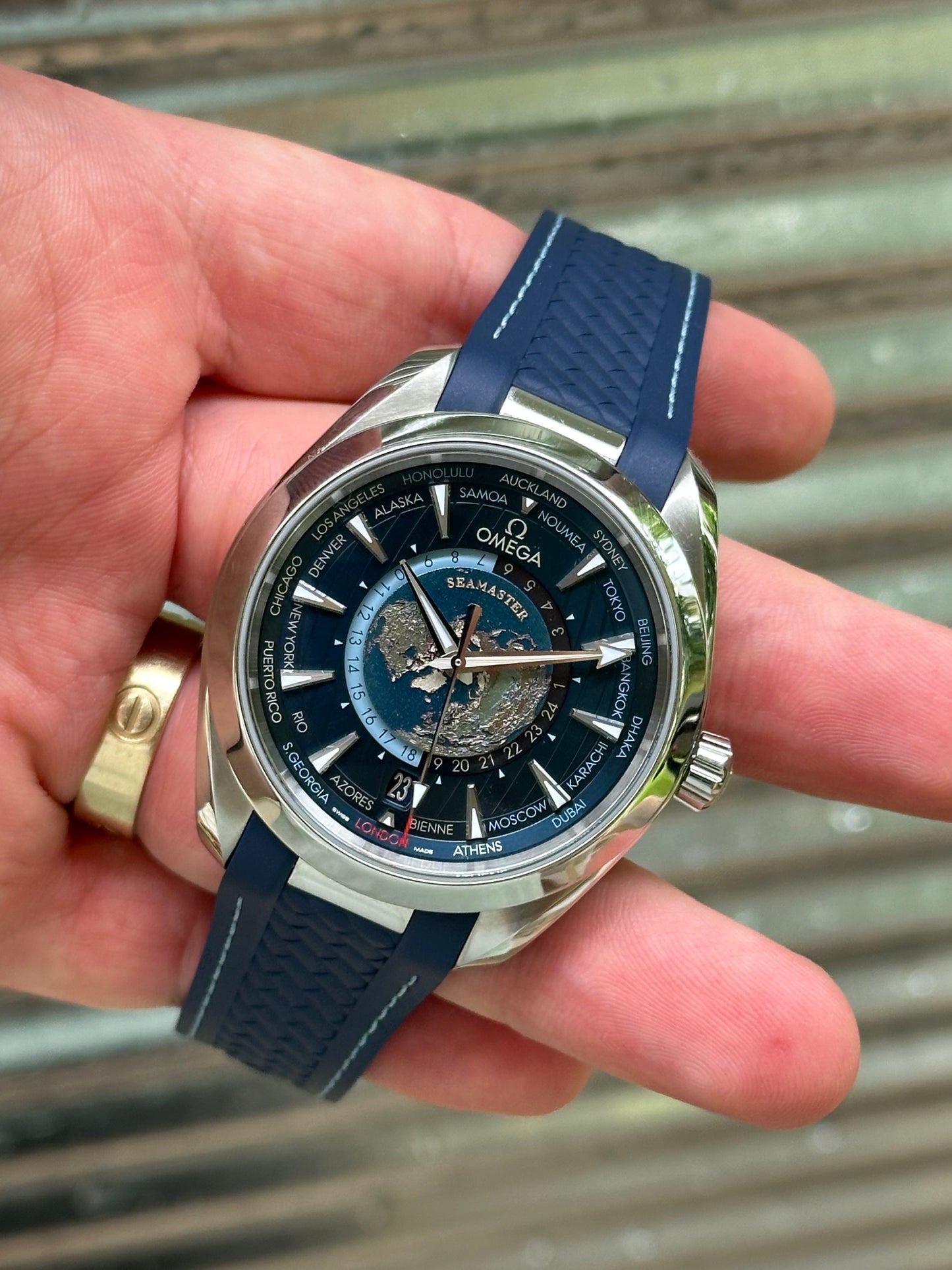 Omega Seamaster Aqua Terra World Timer 43mm Box & Papers (Cards)