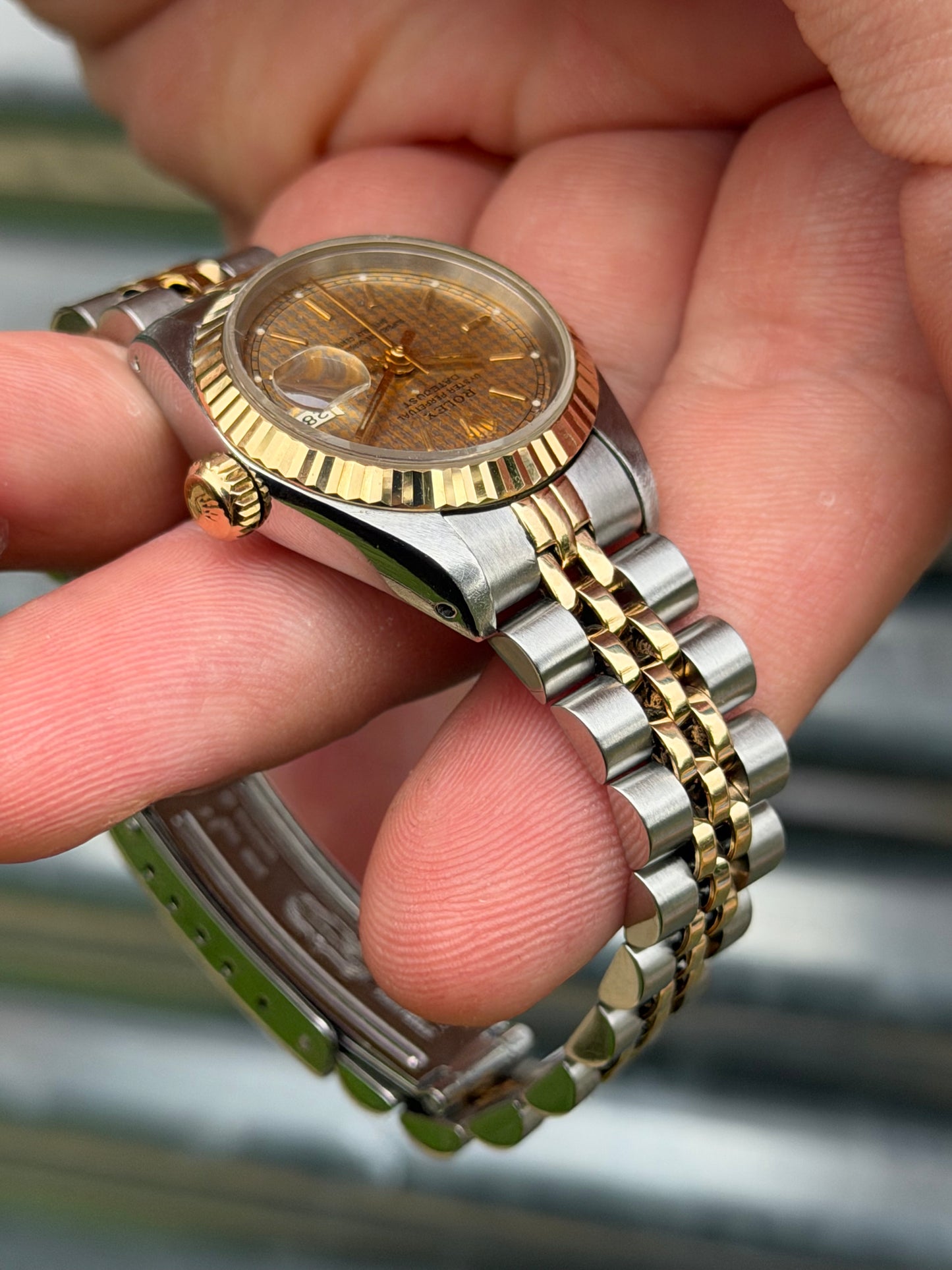 Rolex Ladies Datejust “Houndstooth Dial” 26mm Ref.16233 Box & Papers