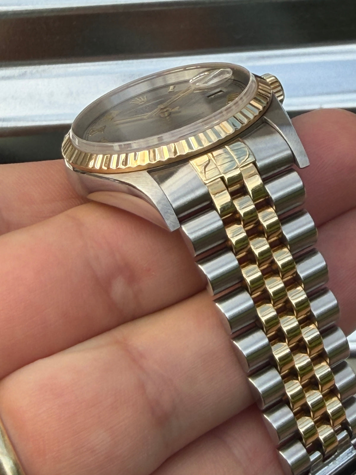 Rolex Datejust “Gray Roman Numeral Dial” 36mm Ref.16233 Box & Papers