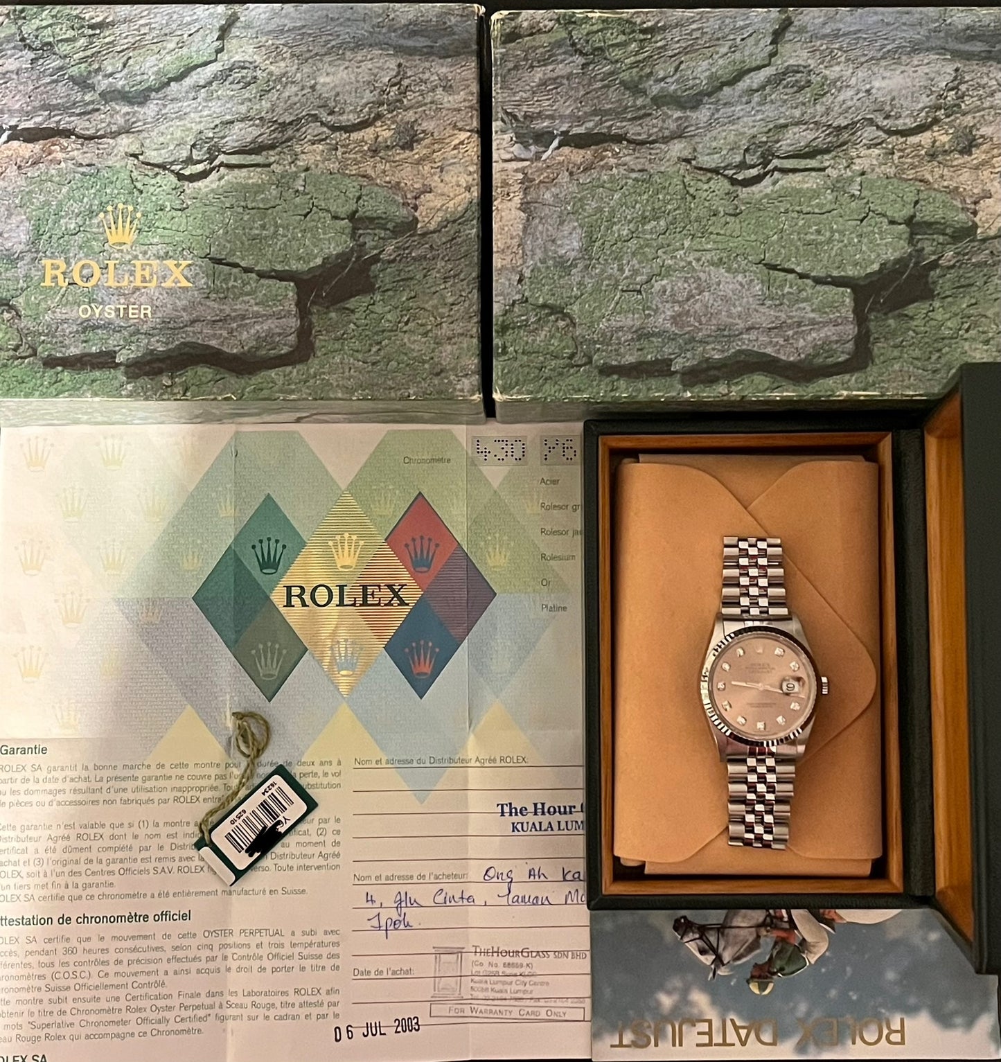 Rolex Datejust “Salmon Diamond Dial” 36mm Ref.16234 Box & Papers