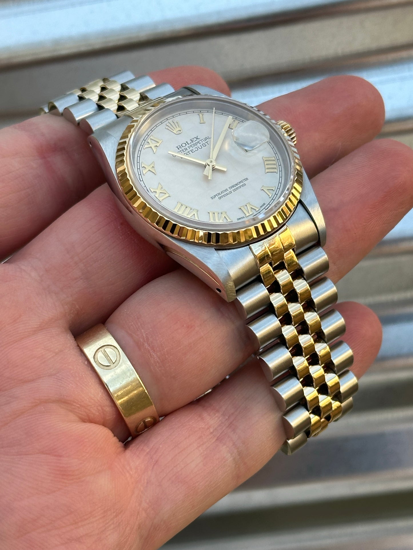 Rolex Datejust 36mm Ref.16233 “Pyramid Dial” Box & Papers