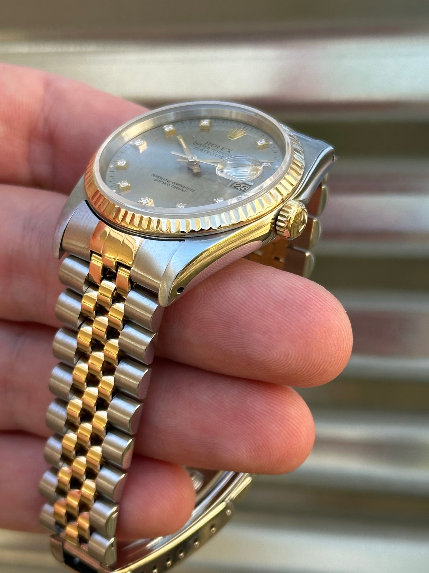 Rolex Datejust 36mm Ref.16233 “Anniversary Diamond Dial” Box & Papers