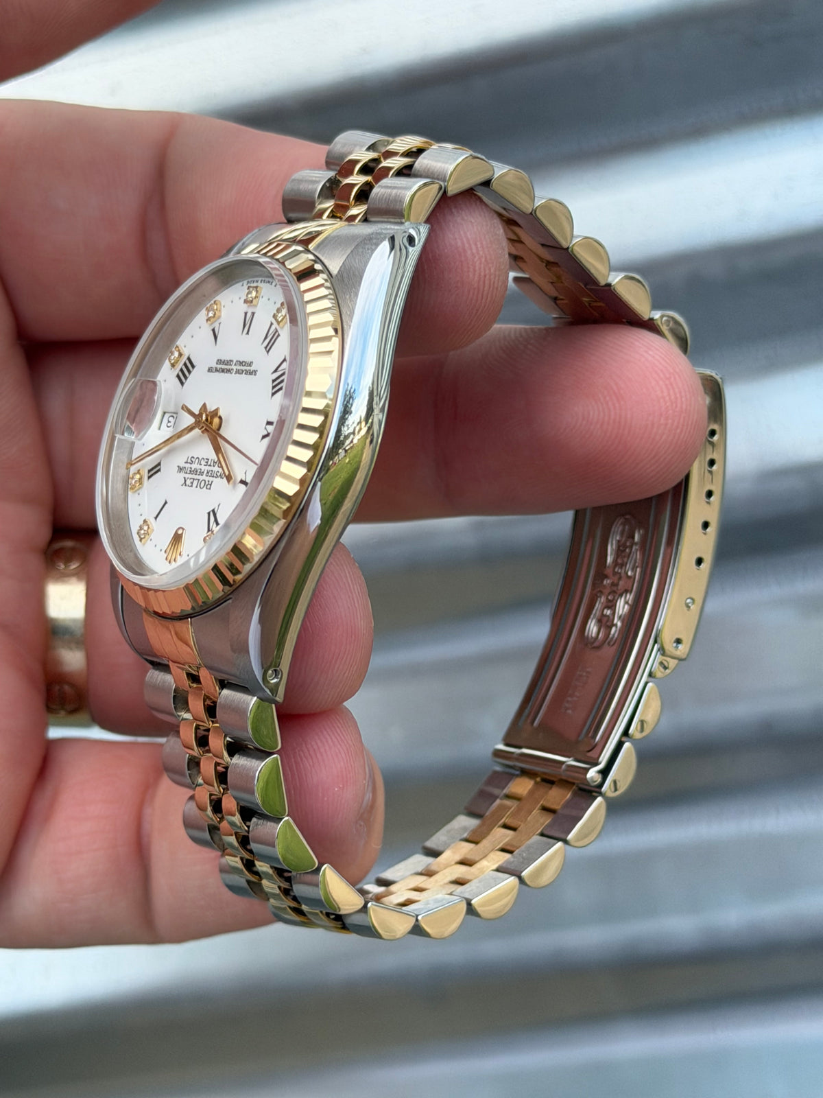 Rolex Datejust 36mm Ref.16233 White Roman Diamond Dial Box & Papers