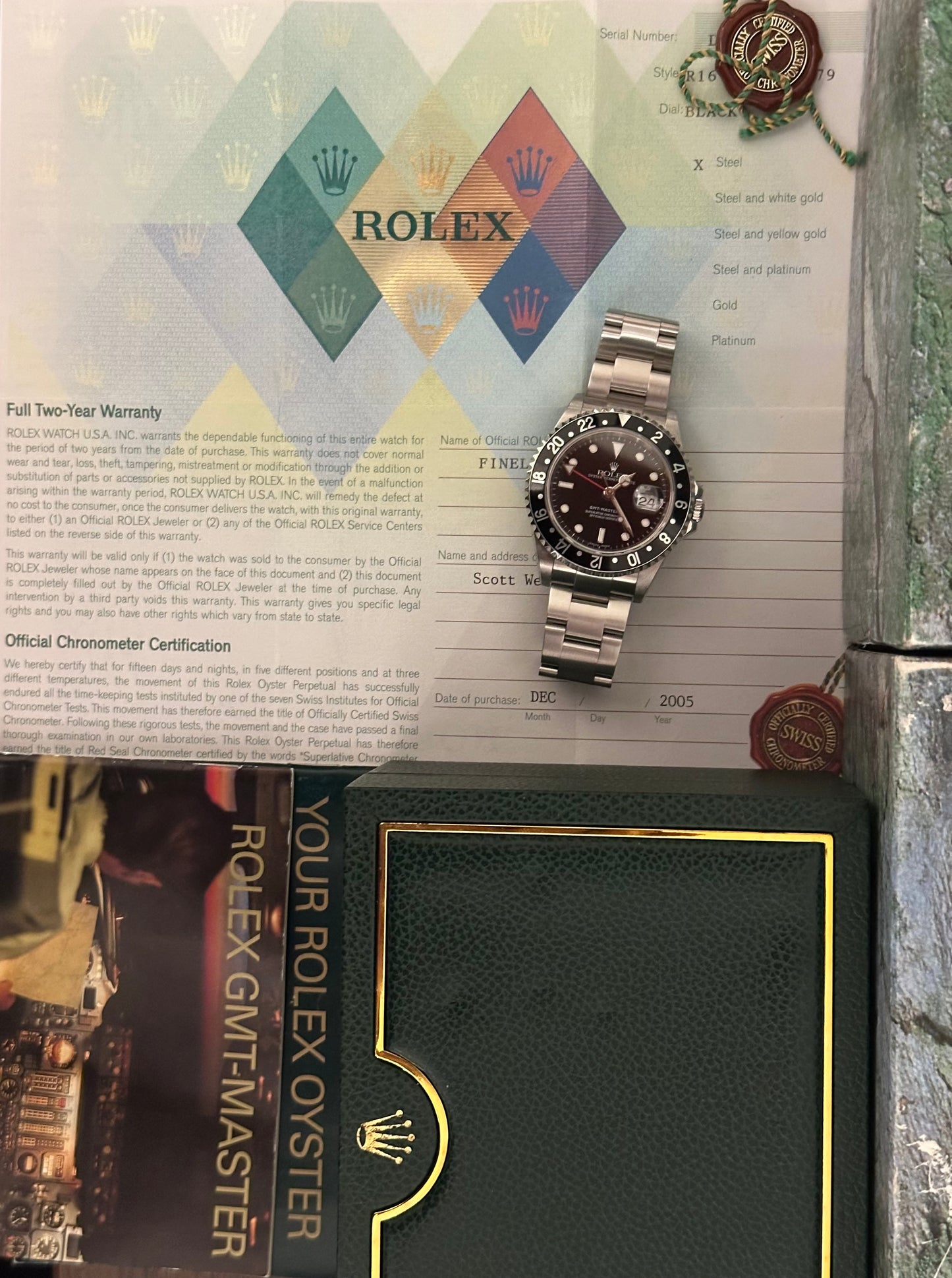 Rolex GMT Master II 40mm Ref.16710 Box & Papers