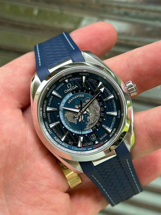 Omega Seamaster Aqua Terra World Timer 43mm Box & Papers (Cards)