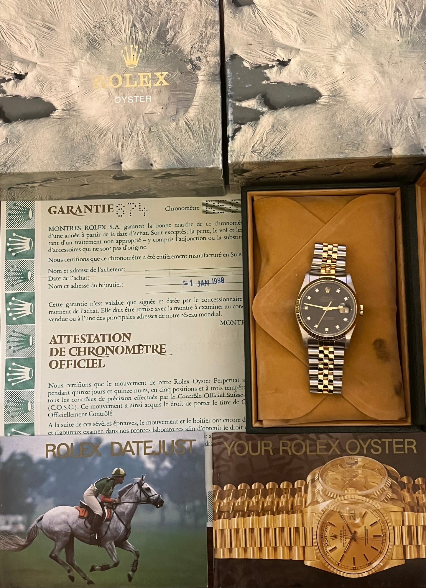 Rolex Datejust 36mm Ref.16233 Box and Papers “Black Diamond Dial”