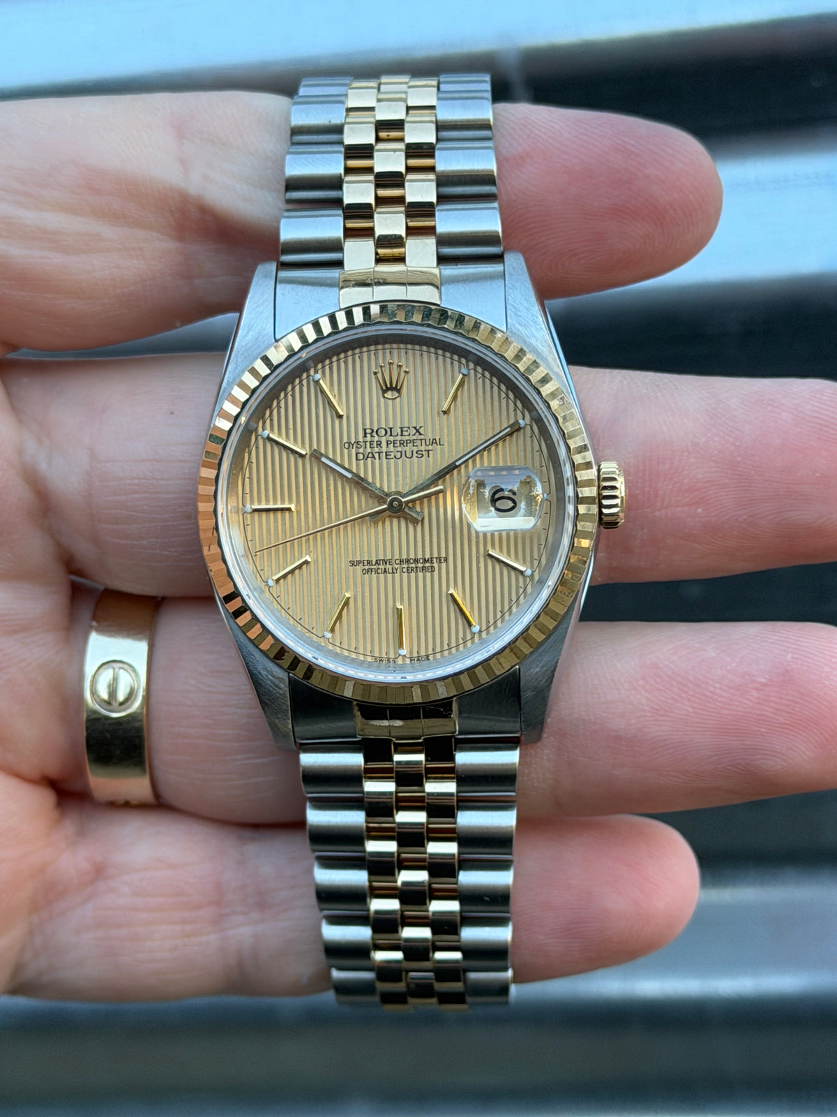 Rolex Datejust “Tapestry Dial” 36mm Ref.16233 Box & Papers