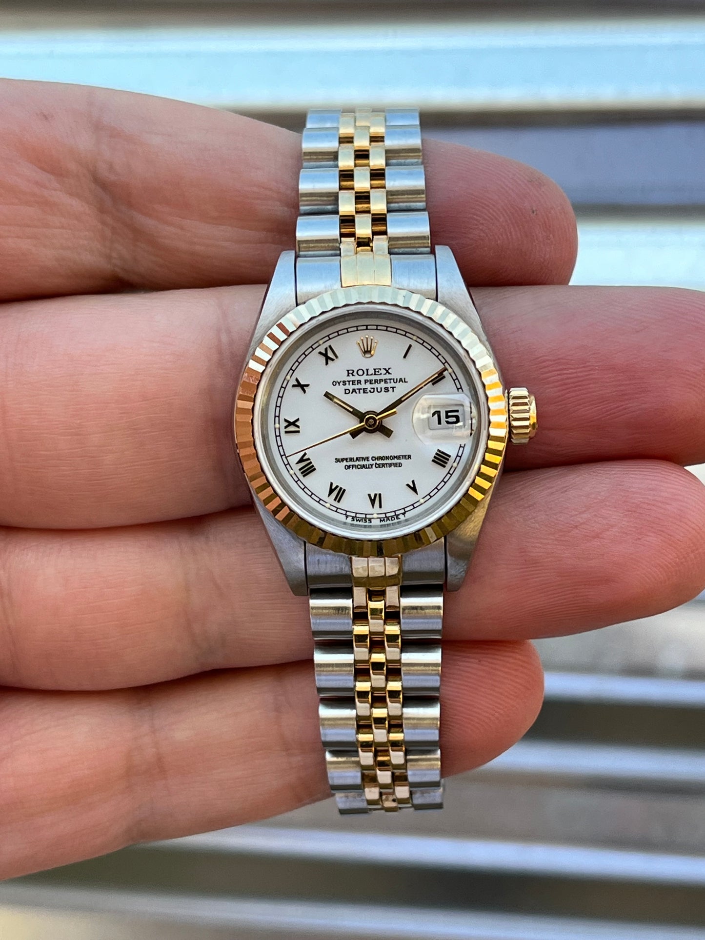 Rolex Datejust 26mm Ref.69173 Box & Papers White Roman Dial