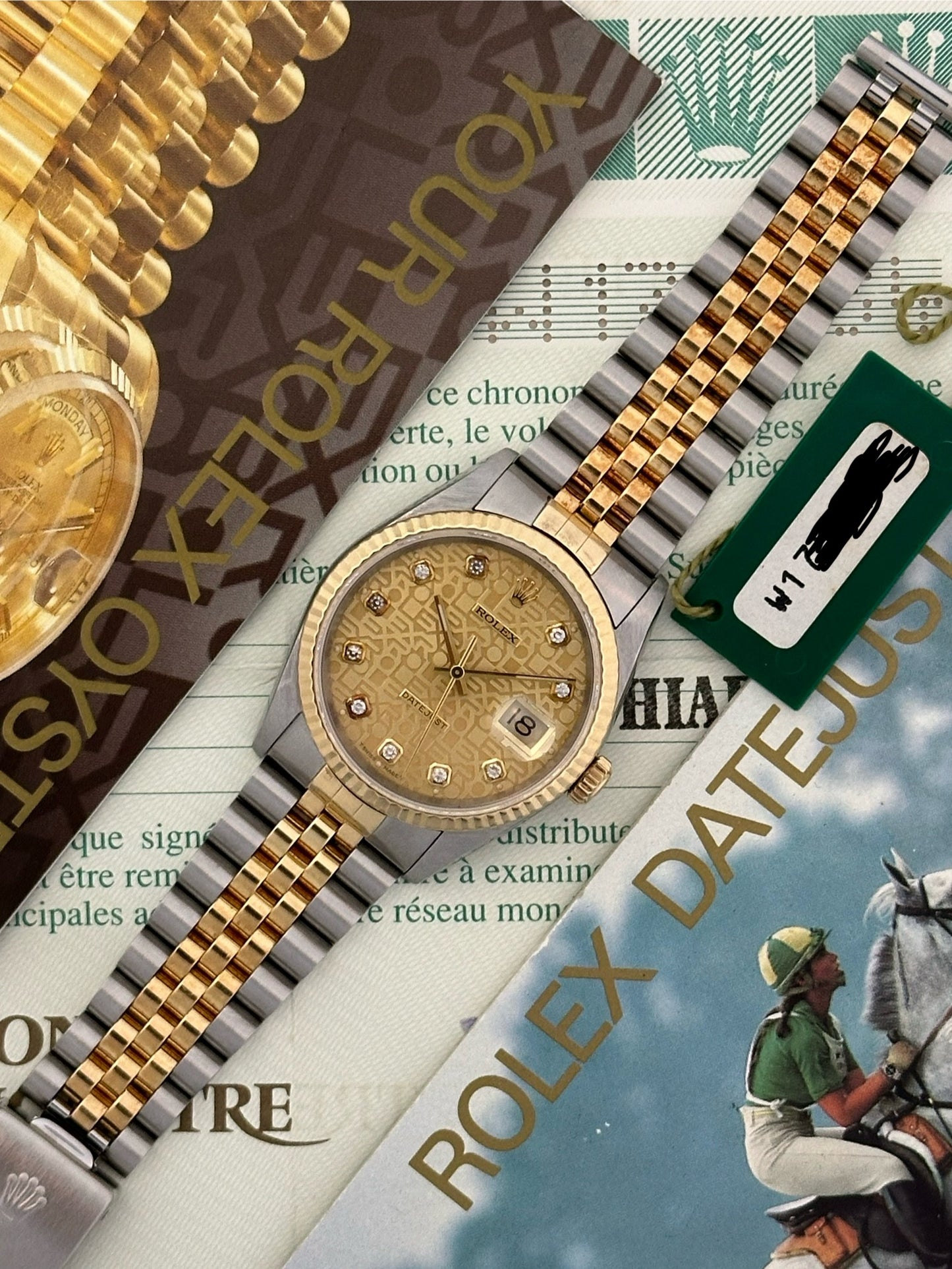 Rolex Datejust 36mm Ref.16233 “Anniversary Diamond Dial” Box & Papers