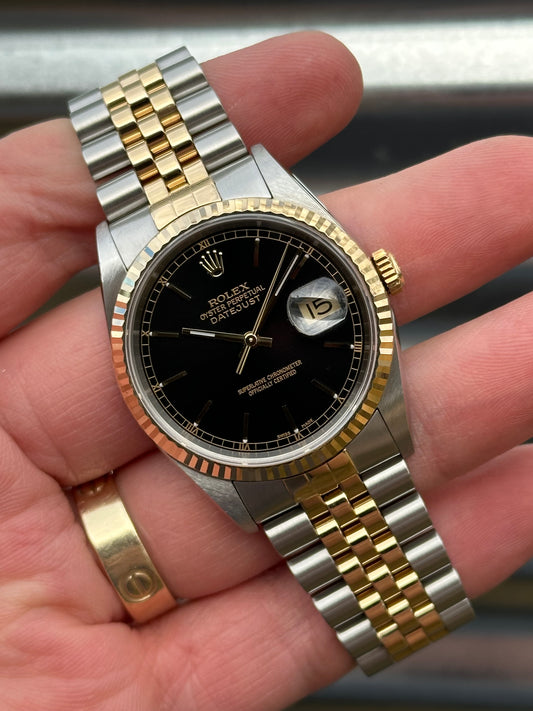 Rolex Datejust 36mm Ref.16233 “Black Dial” Box & Papers