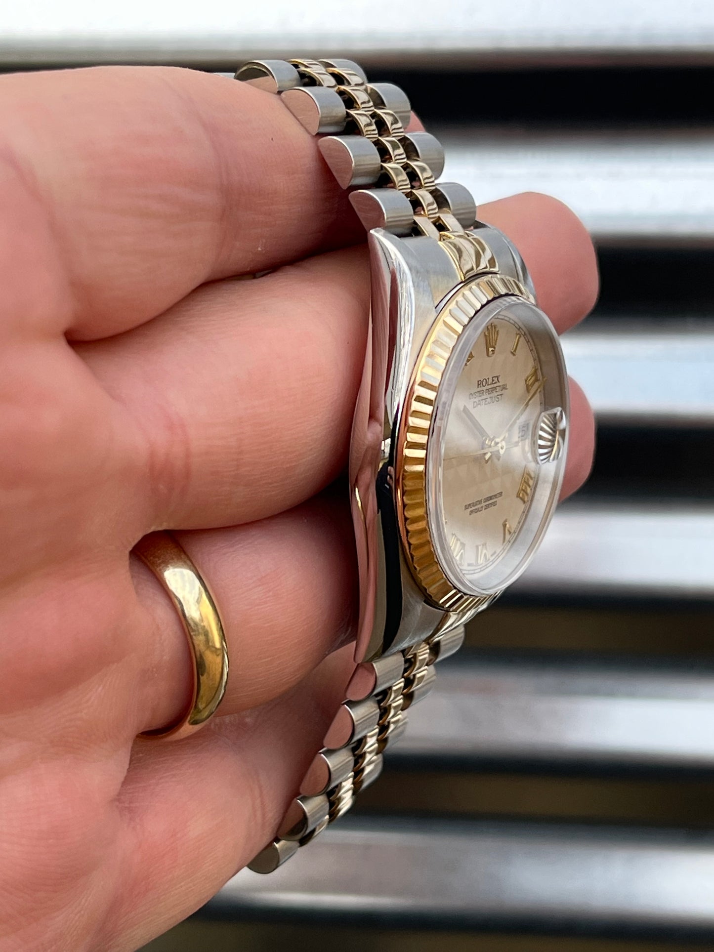 Rolex Datejust “Pyramid Dial” 36mm Ref.16233 Box & Papers