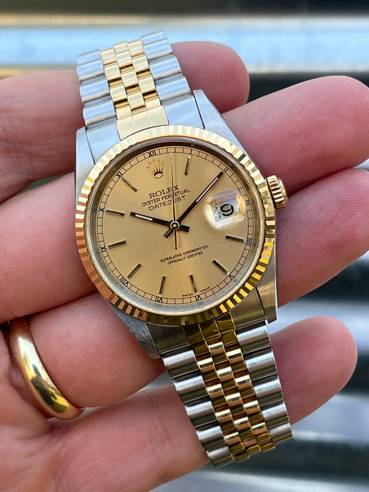Rolex Datejust “Champagne Dial” 36mm Ref.16233 Box & Papers
