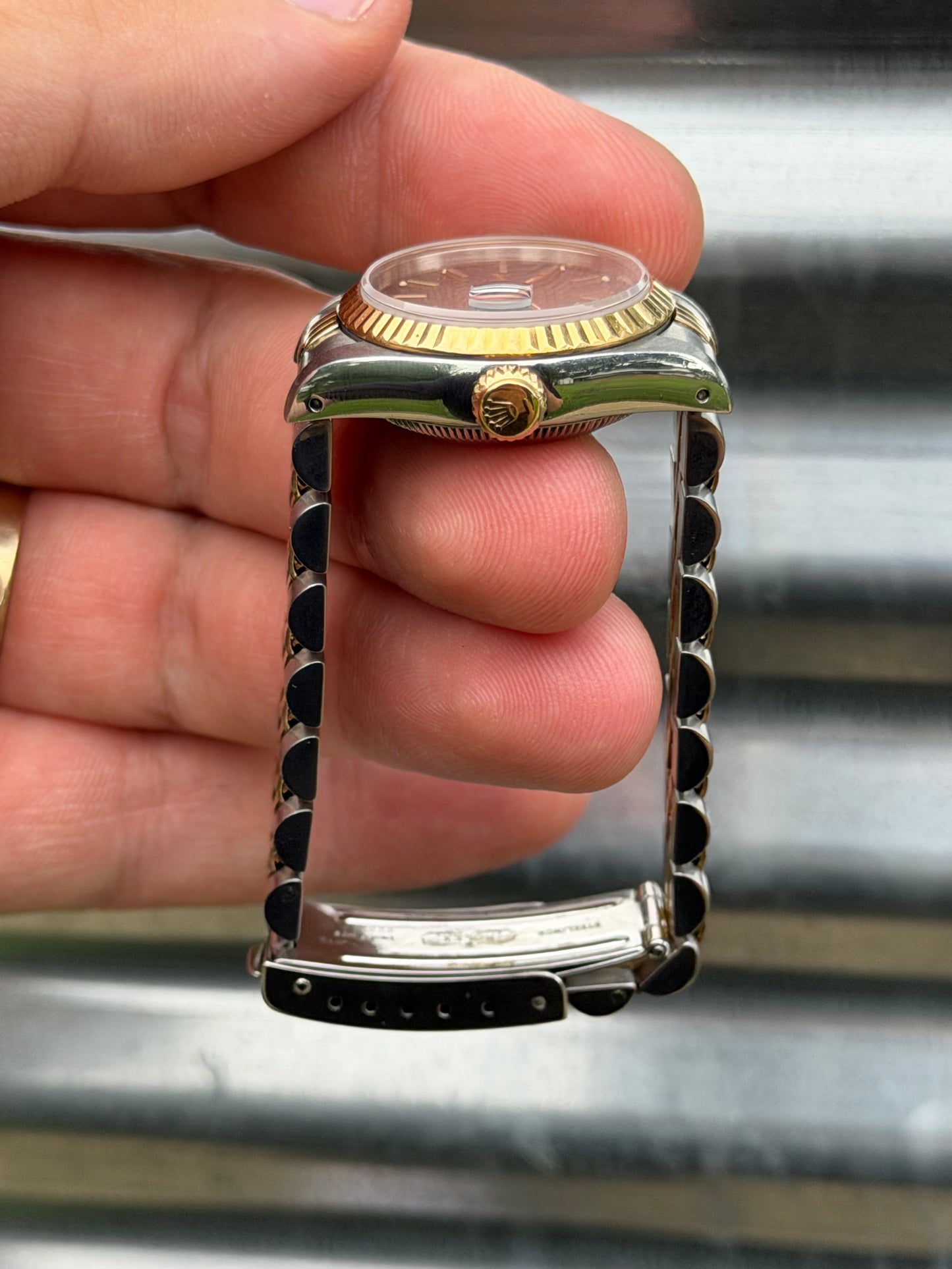 Rolex Ladies Datejust 26mm Ref.69173 Box & Papers “Black Tapestry Dial”