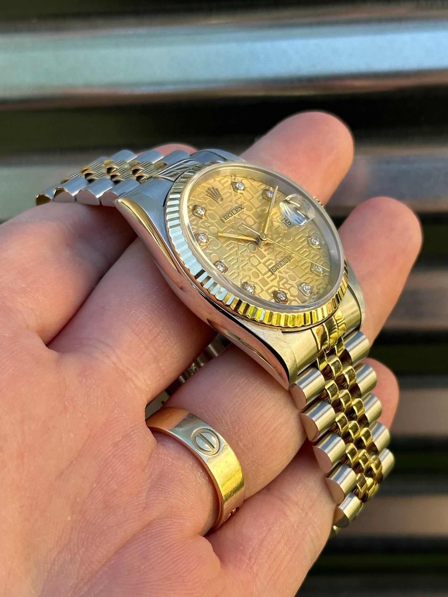 Rolex Datejust 36mm Ref.16233 “Anniversary Diamond Dial” Box & Papers